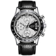 Carica l'immagine nel visualizzatore di Gallery, Orologio da Uomo,LIGE Impermeabile Cronografo Cinturino in Argento Bianco - Ilgrandebazar