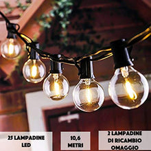Carica l'immagine nel visualizzatore di Gallery, JP-LED Catena Di Luci LED【 Con 27 Lampadine Led G40 】Luci Da Esterno E Da...