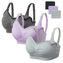 Carica l'immagine nel visualizzatore di Gallery, HBselect 3 PCS Reggiseno Allattamento con Estensione Nero, Grigio, Viola