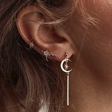 Carica l'immagine nel visualizzatore di Gallery, Orecchini di moda Jovono con strass Luna e orecchini a forma stella per...