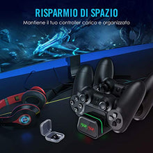 Carica l'immagine nel visualizzatore di Gallery, Caricatore Controller PS4, VicTsing Base di Ricarica Doppio per Joystick Nero