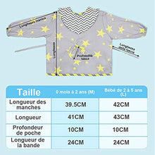 Carica l'immagine nel visualizzatore di Gallery, Lictin 3 Pezzi Bavaglino a Manica Lunga - Impermeabile Unisex L-100 - Ilgrandebazar