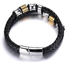 Carica l'immagine nel visualizzatore di Gallery, Halukakah ● Onore ● Bracciale Uomo in Vera Pelle Cuoio con Perline in... - Ilgrandebazar