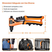 Carica l'immagine nel visualizzatore di Gallery, Rivettatrice Manuale, JUEMEL Pistola per Rivetti con 4 Teste... - Ilgrandebazar