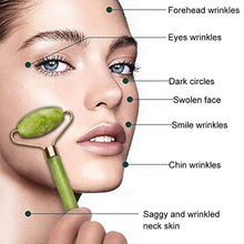 Carica l'immagine nel visualizzatore di Gallery, Jade roller Massager, rulli di giada per viso e collo,Gua Sha... - Ilgrandebazar