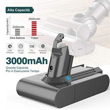 Carica l'immagine nel visualizzatore di Gallery, Yaber 3000mAh Batteria di Ricambio per Dyson V6 DC62 DC59 DC61 DC58 Animale...