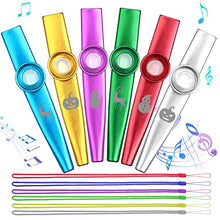 Carica l'immagine nel visualizzatore di Gallery, Anpro 6 Pezzi Kazoo in metallo con sei membrane flauto membrana bocca Kazoo... - Ilgrandebazar