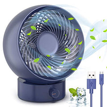 Carica l'immagine nel visualizzatore di Gallery, Ventilatore, TedGem Ventilatore USB da Tavolo Mini Blu