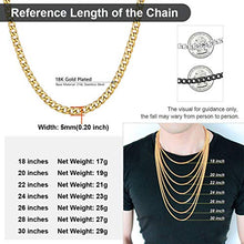 Carica l'immagine nel visualizzatore di Gallery, ChainsPro Collana a maglie cubane, catenina da 5 mm Oro - Ilgrandebazar