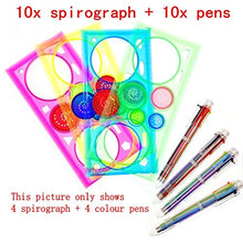 Carica l'immagine nel visualizzatore di Gallery, JZK 10 x Spirografo per Bambini Mandala + 10 Penne Colorate a multicolore - Ilgrandebazar