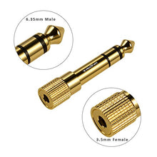 Carica l'immagine nel visualizzatore di Gallery, TriLink Adattatore per Cuffie [Rame Placcato Oro] da Jack 6.35mm maschio a...