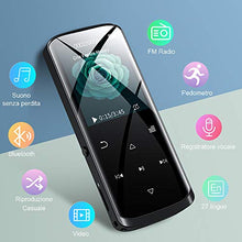 Carica l'immagine nel visualizzatore di Gallery, RUIZU Lettore Mp3, Mp3 da 8 GB con Bluetooth, Altoparlante...
