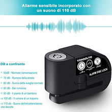 Carica l'immagine nel visualizzatore di Gallery, YOHOOLYO Lucchetto Antifurto Moto Bloccadisco Allarme Sonoro Nero - Ilgrandebazar