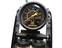 Carica l'immagine nel visualizzatore di Gallery, YASI MFG double Barrel pompa a pedale con manometro 200PSI a pedale...