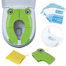 Carica l'immagine nel visualizzatore di Gallery, Riduttore WC per bambini Viaggia portatile Pieghevole Riutilizzabili verde - Ilgrandebazar