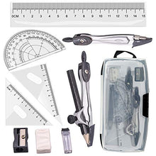 Carica l'immagine nel visualizzatore di Gallery, Set Compasso Tuloka Geometria e Bussola Math set Goniometro e Righelli per...