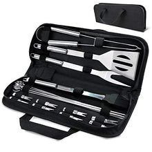 Carica l'immagine nel visualizzatore di Gallery, WisFox Set di Utensili per Barbecue, 20 Pezzi Posate Barbecue Grill Set...