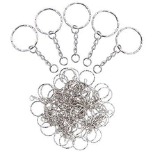 Carica l'immagine nel visualizzatore di Gallery, Lictin 60 pezzi anelli per portachiavi 25mm argento tono Zigrinato...