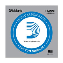 Carica l'immagine nel visualizzatore di Gallery, D'Addario PL008 Corda Singola Elettrica-Acustica Plain Steel - Ilgrandebazar