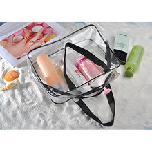 Carica l'immagine nel visualizzatore di Gallery, Txian - Set con 3 beauty case trasparenti in PVC, impermeabili, Black - Ilgrandebazar