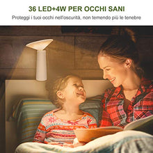 Carica l'immagine nel visualizzatore di Gallery, Atsui Lampada Tavolo 36LED USB, Ricaricabile con 180° Girevole+3...