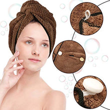 Carica l'immagine nel visualizzatore di Gallery, Magicfun Asciugamano per Capelli Turbante, 2 Pezzi Quadrato... - Ilgrandebazar