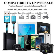 Carica l'immagine nel visualizzatore di Gallery, Aione Cavo Micro USB[3 Pezzi, 2m] Android Nylon Intrecciato 2M-Blu, blu - Ilgrandebazar