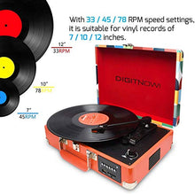 Carica l'immagine nel visualizzatore di Gallery, DIGITNOW! Giradischi Bluetooth a 3 Velocità, Convertitore Portatile M46-Color