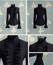 Carica l'immagine nel visualizzatore di Gallery, Loralie Camicia Donna Elegante Manica Lunga Blusa Vintage con L, nero - Ilgrandebazar