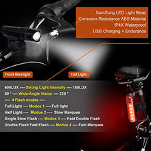 Carica l'immagine nel visualizzatore di Gallery, WOTEK Luci per Bicicletta Set Bici Ricaricabili e Impermeabili USB...