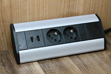 Carica l'immagine nel visualizzatore di Gallery, Presa ad angolo 2x Schuko, USB per cucina, ufficio, mobili. con...