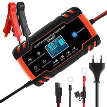 Carica l'immagine nel visualizzatore di Gallery, URAQT Caricabatteria Auto, 12V/24V 8A Multi Protezioni Caricatore Rosso - Ilgrandebazar