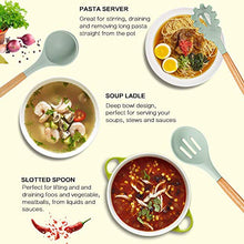 Carica l'immagine nel visualizzatore di Gallery, Set di 11 utensili da cucina in silicone, resistenti al calore, con Verde