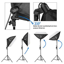 Carica l'immagine nel visualizzatore di Gallery, Emart, set softbox pieghevole da 1000 W, 60 x 60 cm, illuminazione per...