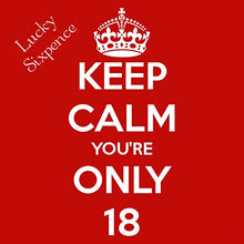 Carica l'immagine nel visualizzatore di Gallery, Portafortuna con moneta da 6 pence, scritta in inglese: Keep Calm,...