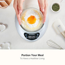 Carica l'immagine nel visualizzatore di Gallery, Bonsenkitchen Bilancia da cucina Digitale, vassoio di vetro con Argento - Ilgrandebazar