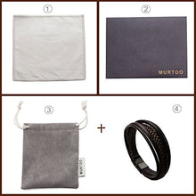 Carica l'immagine nel visualizzatore di Gallery, Bracciale Uomo Pelle Chiusura in Acciaio Marrone (Non Regolabile) - Ilgrandebazar
