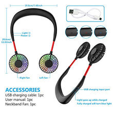 Carica l'immagine nel visualizzatore di Gallery, Ventilatore Portatile,Ventilatore Indossabile da Collo Ricaricabile Mini Nero