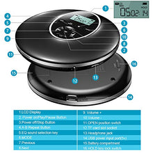 Carica l'immagine nel visualizzatore di Gallery, Lettore CD Portatile Gueray Walkman con cuffie Audio Digitale Lossless Nero