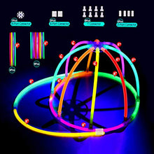Carica l'immagine nel visualizzatore di Gallery, AMZJUPWM Braccialetti Luminosi Fluorescenti 490pcs, Glow Stick 106 100PCS - Ilgrandebazar