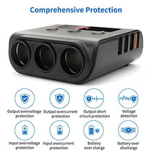 Carica l'immagine nel visualizzatore di Gallery, MANLI Sdoppiatore Accendisigari, 12V/24V Adattatore da 3 accendisigari 4 USB