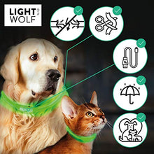 Carica l'immagine nel visualizzatore di Gallery, Riijk, collare luminoso a LED per cani e gatti, resistente alla pioggia Verde