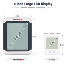 Carica l'immagine nel visualizzatore di Gallery, ThermoPro TP55 Termometro Igrometro Digitale da Interno 1 pezzo, Weiß+grau - Ilgrandebazar