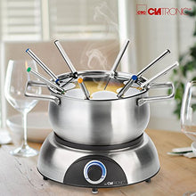 Carica l'immagine nel visualizzatore di Gallery, Clatronic 261704 Fonduta con 8 forchettine, Acciaio Inossidabile, Argento, XL - Ilgrandebazar