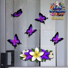 Carica l'immagine nel visualizzatore di Gallery, Fiore Viola Frangipani Plumeria Piccolo Grappolo + farfalla adesivo... - Ilgrandebazar