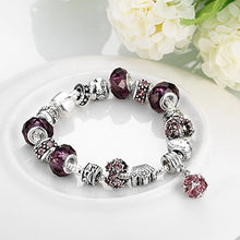 Carica l'immagine nel visualizzatore di Gallery, LDUDU Bracciale Charms da donna in argento con charms vetro di... - Ilgrandebazar