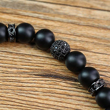 Carica l'immagine nel visualizzatore di Gallery, COAI Set Due Bracciali da Uomo in Onice Opaca e Amuleto Teschio, Bracciali...