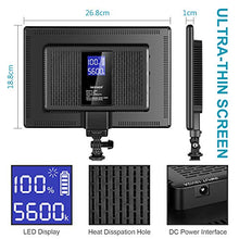 Carica l'immagine nel visualizzatore di Gallery, Neewer RALENO Luce 192 LED Ultra Sottile con LCD Display, Batteria a Litio...