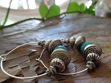 Carica l'immagine nel visualizzatore di Gallery, ✿ NUOVI BOHO TRIBAL CREME TURCHESI ✿ Orecchini stile Bali