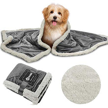 Carica l'immagine nel visualizzatore di Gallery, Coperta in pile per cuccioli, piccola e lavabile, sherpa Grigio/bianco.